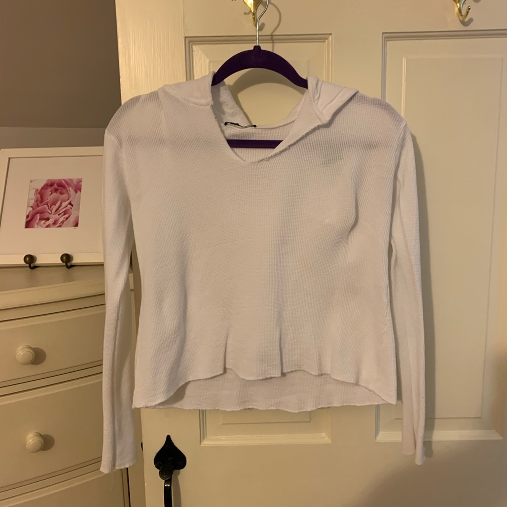 brandy melville thermal cropped hoodie